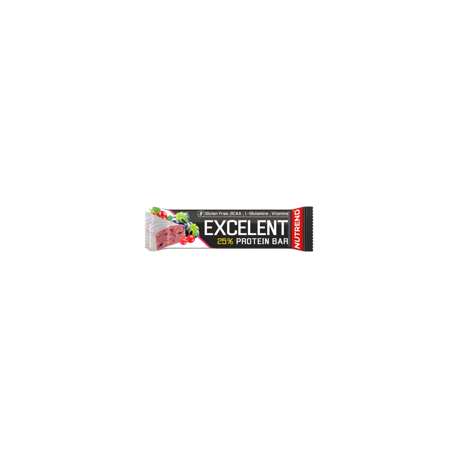 Nutrend Excelent Protein Bar 25% czarna porzeczka żurawina baton białkowy gluten free BCAA L-glutamina