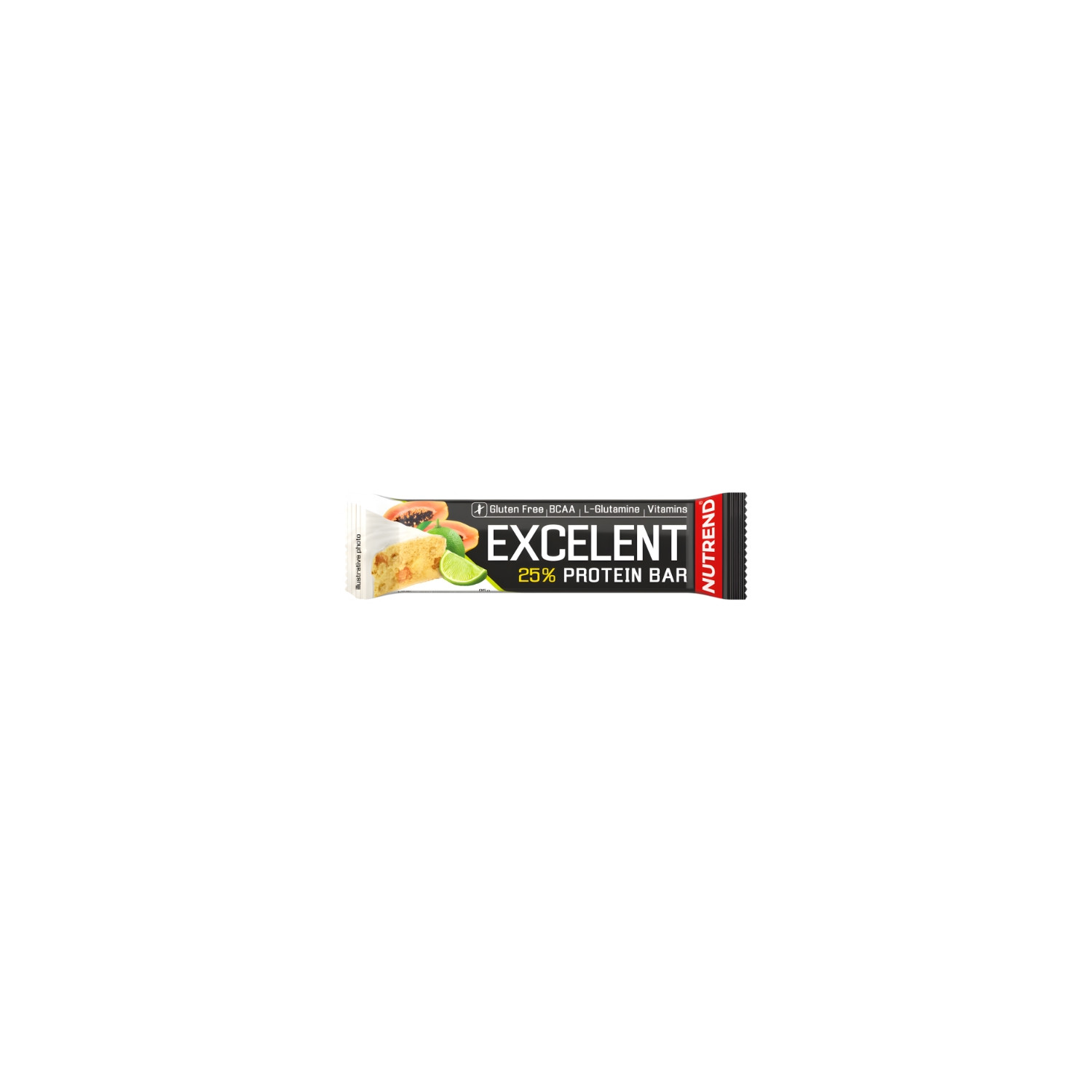 Nutrend Excelent Protein Bar 85 g lime–papaya, gluten-free protein bar with BCAA, L-glutamine and vitamins, fruity flavour