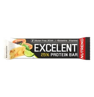 Nutrend Excelent Protein Bar 85 g limonka papaja baton proteinowy bez glutenu BCAA L-glutamina witaminy smak owocowy