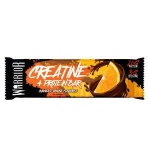 Warrior Creatine Protein Bar chocolate orange, 20g protein, 3g creatine, energetyczny baton białkowy