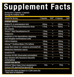 Xtremis Cartel Demonio high stim fat burner, black bottle, skull with crown, intense label, fat burning supplement