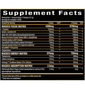 Xtremis Cartel Magico Nootropic – supplement facts, composition, Magico Focus Matrix, Magico Energy Matrix