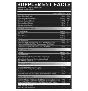 NutriFitt Krobaa Supplement Facts, L-Citrulline, Beta Alanine, Taurine, EndoFlo, Xanthopump, caffeine