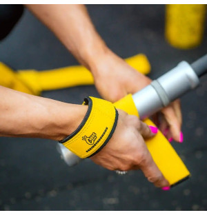 Chaos Crew lifting straps in use during deadlifts, grip reinforcement, gym accessories, strength training