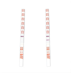 Jedna kreska oznacza wykrycie fentanylu lub jego pochodnych, dwie kreski nie wykryto fentanylu powyżej czułości testu