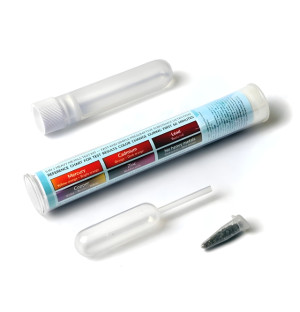 The 5-in-1 colorimetric test, designed for the preliminary detection of the most common heavy metals, is effective in analysis