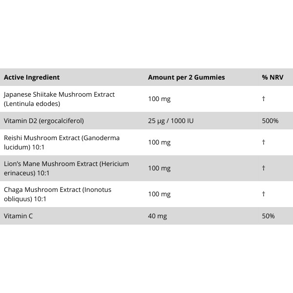 Solve Labs Mushroom Kids Gummies – ekstrakty grzybowe Shiitake, Reishi, Lion’s Mane, Chaga, witamina D2, witamina C
