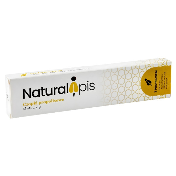 „NaturalApis Propolis-Zäpfchen 12 Stück, Produkt mit Propolis, Verpackung, Pflege und Unterstützung der Regeneration