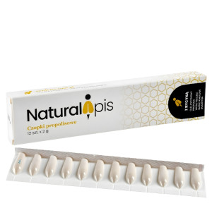 naturalapis Propolis-Zäpfchen mit Ricin, Blisterpackung mit 12 Stück Propolis-Zäpfchen, natürliche Unterstützung