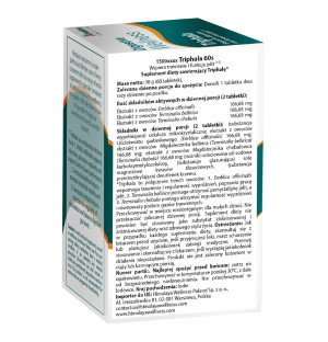 Himalaya Triphala 60 tabletek – skład i dawkowanie, ekstrakty amla, bibhitaki i haritaki, informacje producenta Himalaya