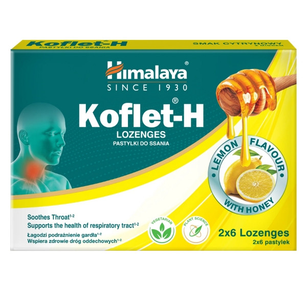 Himalaya Koflet-H lemon and honey lozenges – soothe the throat, support the respiratory tract
