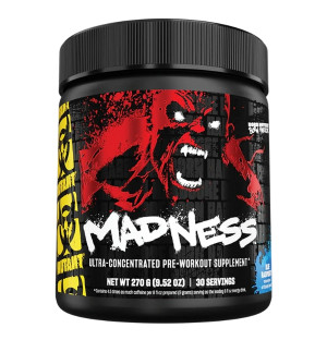 Mutant Madness Pre-Workout 270 g, ultra-konzentriertes Pre-Workout Blue Raspberry
