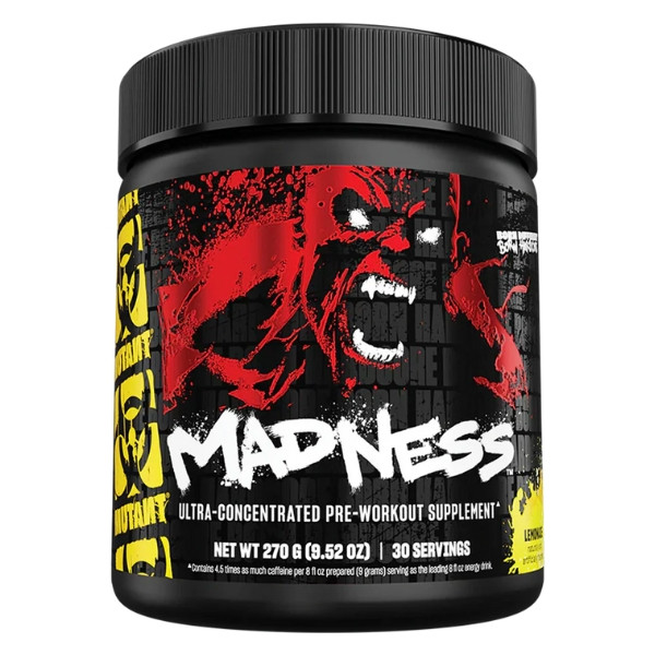 Mutant Madness Pre-Workout 270 g, ultra-konzentriertes Pre-Workout Roadside Lemonade