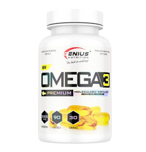 Genius Nutrition Omega 3 Premium 90 kapsułek, olej rybi EPA DHA, suplement diety