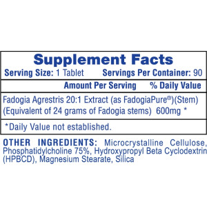 Hi-Tech Pharma Fadogia Agrestis tablet composition, 20:1 extract, 600 mg per serving