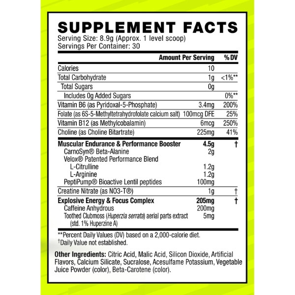 Cellucor C4 Original pre-workout supplement composition, beta alanine, creatine nitrate, caffeine