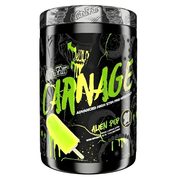 Nutrifitt Carnage Advanced Pre-Workout Alien Pop – intense high-stim pre-workout supplement for energy