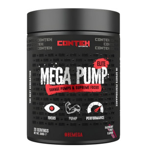 Conteh Sports Mega Pump Elite pre-workout 390 g raspberry twist – supplement for muscle pump and concentration
