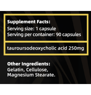 Composition of the 250 mg tauroursodeoxycholic acid supplement.