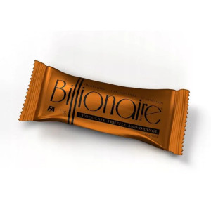 BILLIONAIRE BAR Proteinriegel mit Schokoladentrüffel und Orangengeschmack. Mit Süßstoffe